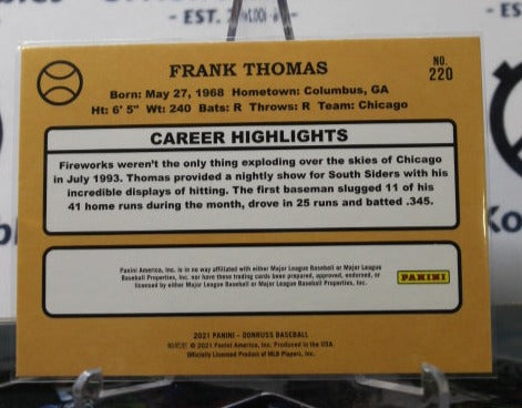 2021 PANINI DONRUSS FRANK THOMAS # 220 RETRO BLUE CHROME CHICAGO CUBS BASEBALL
