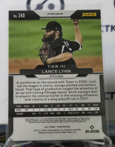 2021 PANINI PRIZM LANCE LYNN # 240 PURPLE PRIZM CHICAGO WHITE SOX BASEBALL