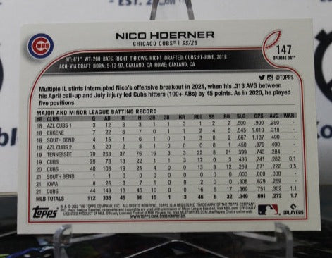 2022 TOPPS OPENING DAY NICO HOERNER # 147 CHICAGO CUBS BASEBALL