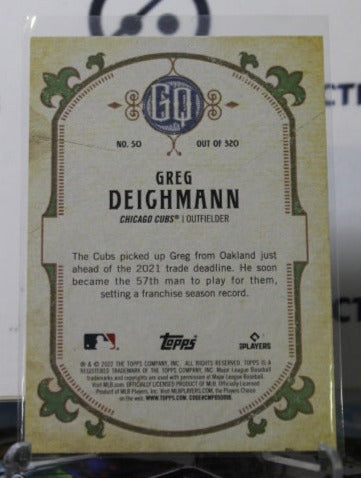 2022 TOPPS GYPSE QUEEN GREG DEIGHMANN # 50 CHICAGO CUBS BASEBALL