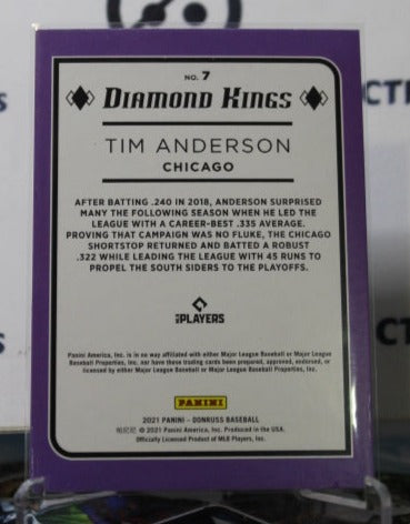 2021 PANINI DONRUSS DIAMOND KINGS TIM ANDERSON # 7 CHICAGO WHITE SOX BASEBALL