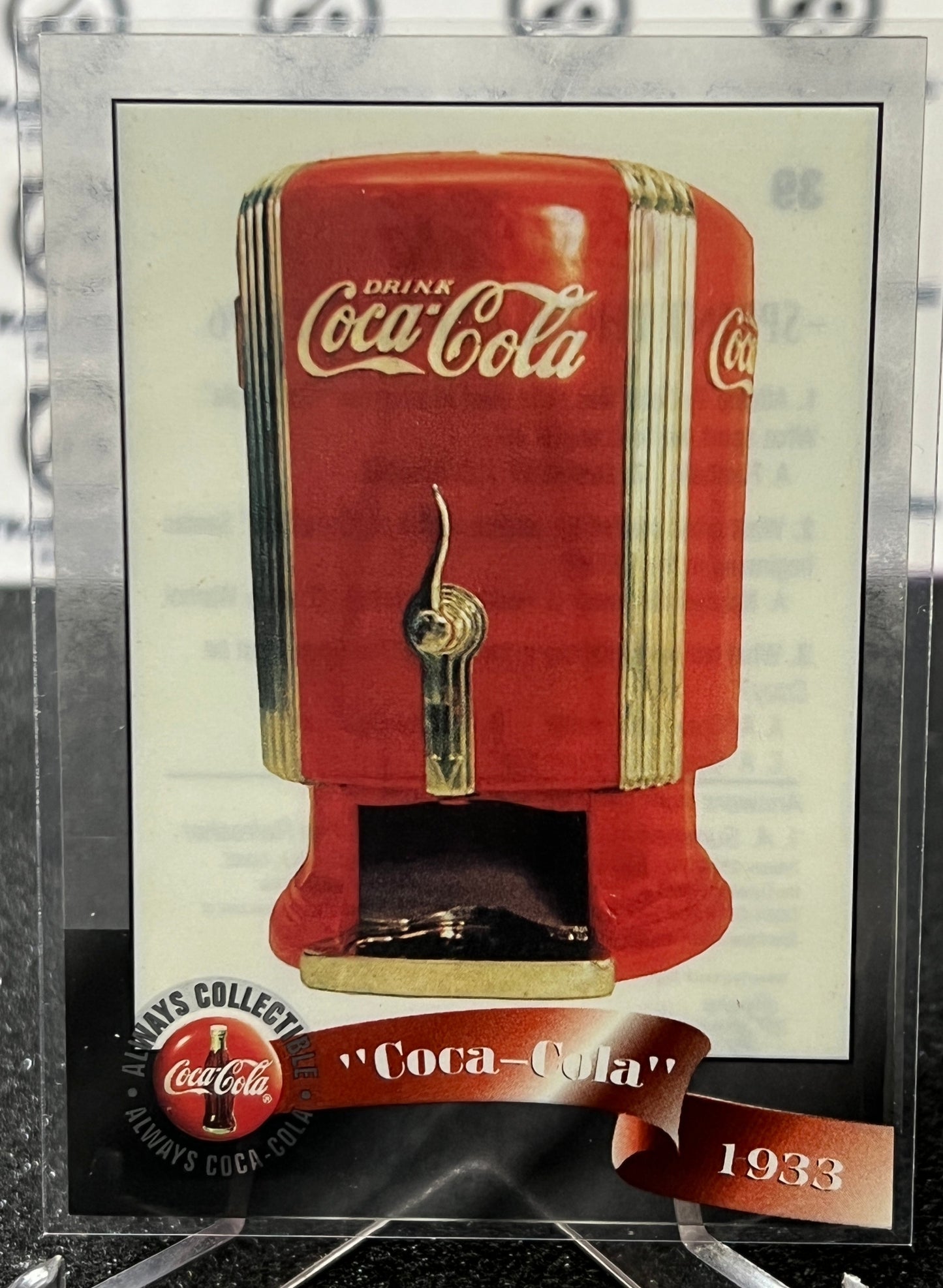 1996 COCA-COLA SPRINT CELL CARD # 39 ALWAYS COLLECTABLE DISPENSER COKE AD