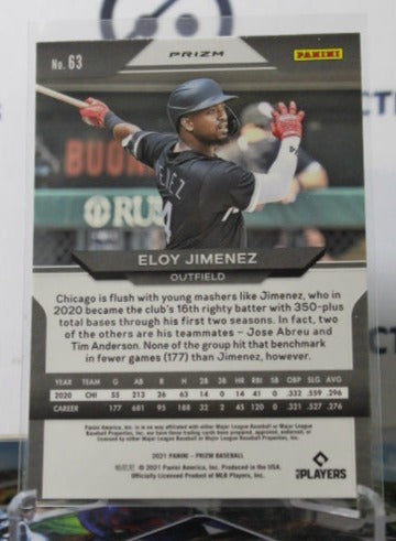 2021 PANINI PRIZM ELOY JIMENEZ # 63 PURPLE PRIZM CHICAGO WHITE SOX BASEBALL
