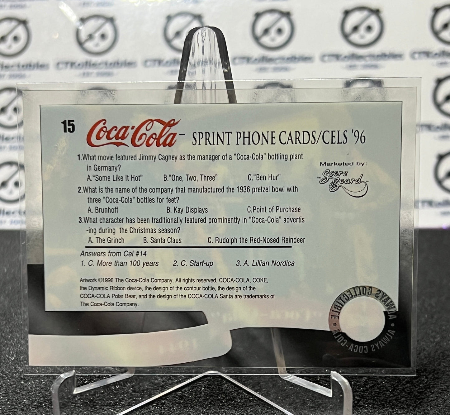 1996 COCA-COLA SPRINT CELL CARD # 15 ALWAYS COLLECTABLE ARMED FORCES COKE AD
