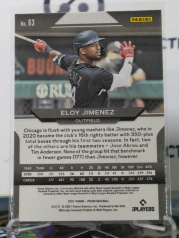 2021 PANINI PRIZM ELOY JIMENEZ # 63 CHICAGO WHITE SOX BASEBALL