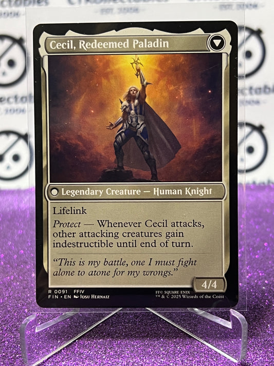 2025 MAGIC THE GATHERING FINAL FANTASY CECIL, DARK KNIGHT # R 0091 RARE NON-FOIL LEGENDARY CREATURE FLIP CARD