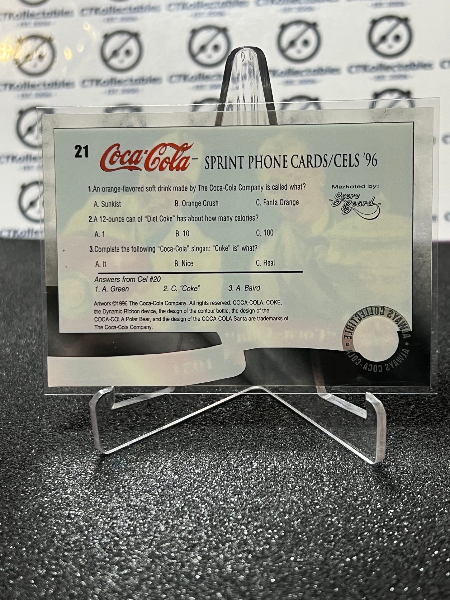 1996 COCA-COLA SPRINT CELL CARD # 21 ALWAYS COLLECTABLE COKE AD 1951