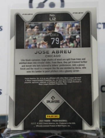 2021 PANINI PRIZM JOSE ABREU # L12 LUMBER INC. SILVER PRIZM CHICAGO WHITE SOX BASEBALL
