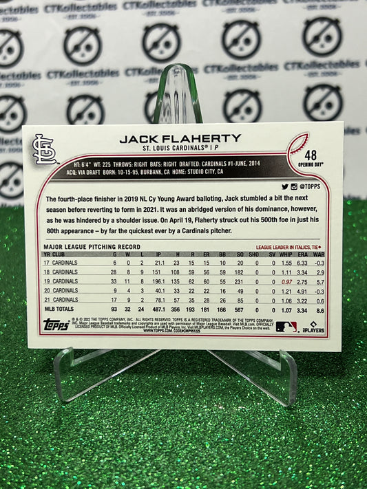 2022 TOPPS OPENING DAY JACK FLAHERTY # 48 ST. LOUIS CARDINALS BASEBALL