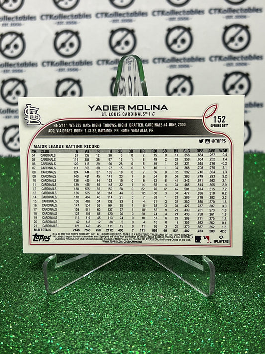 2022 TOPPS OPENING DAY YADIER MOLINA # 152 ST. LOUIS CARDINALS BASEBALL