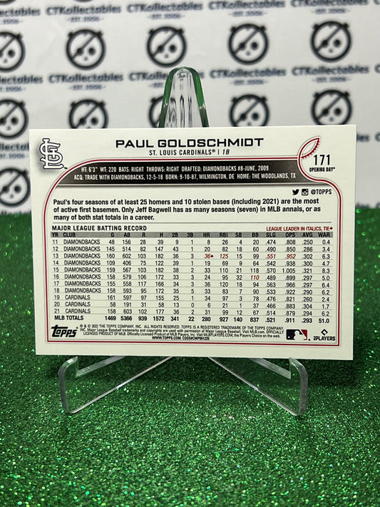 2022 TOPPS OPENING DAY PAUL GOLDSCHMIDT # 171 ST. LOUIS CARDINALS BASEBALL