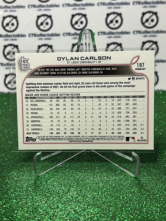 2022 TOPPS OPENING DAY DYLAN CARLSON # 197 ALL STAR ROOKIE ST. LOUIS CARDINALS BASEBALL