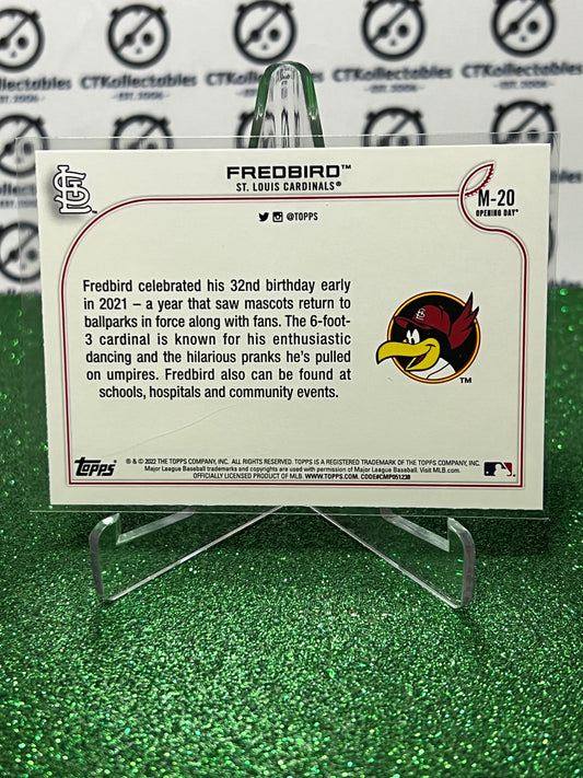 2022 TOPPS OPENING DAY FREDBIRD # M-20 MASCOT ST. LOUIS CARDINALS BASEBALL