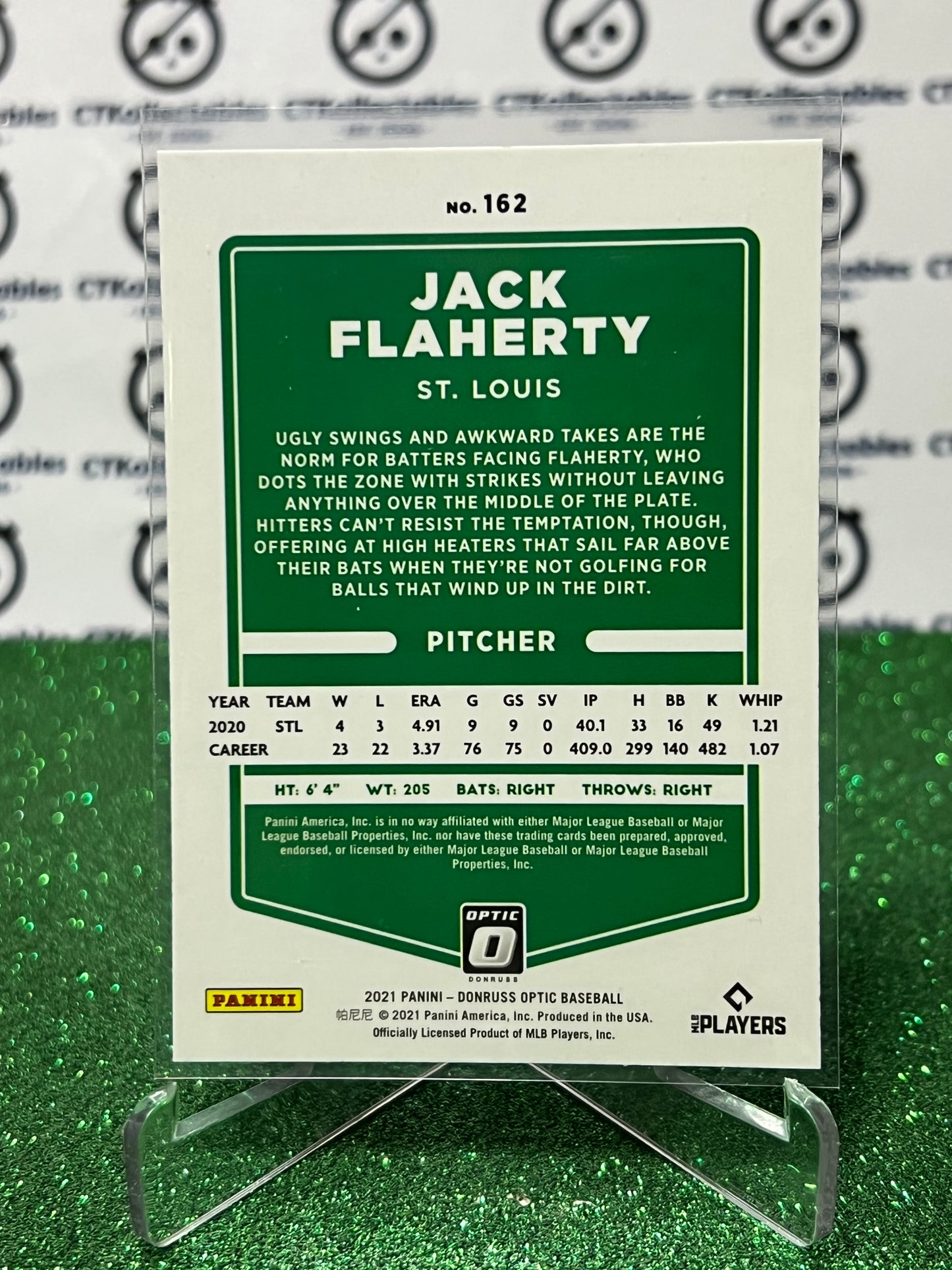 2021 PANINI OPTIC DONRUSS JACK FLAHERTY # 162 ST. LOUIS CARDINALS BASEBALL