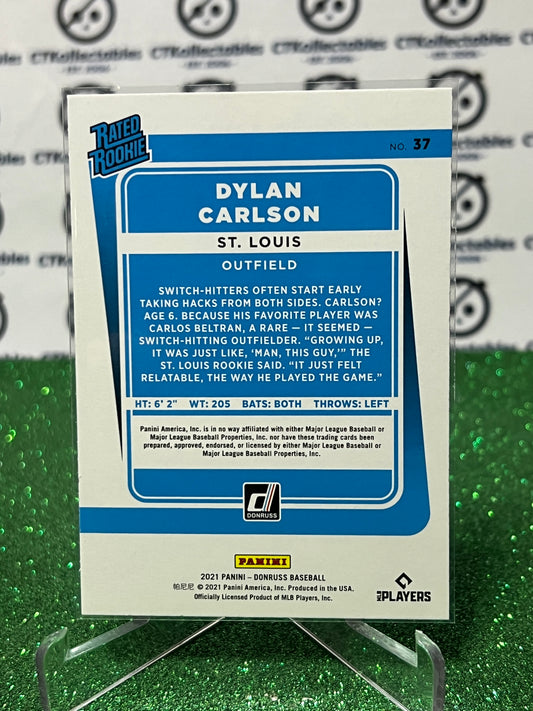 2021 PANINI DONRUSS DYLAN CARLSON # 17 RATED ROOKIE BLUE FOIL ST. LOUIS CARDINALS BASEBALL