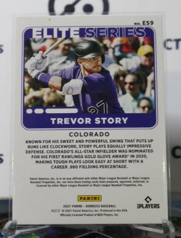 2021 PANINI DONRUSS TREVOR STORY # ES9 ELITE SERIES /999 COLORADO ROCKIES BASEBALL