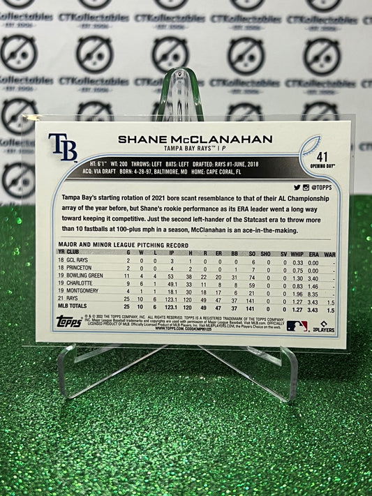2022 TOPPS OPENING DAY SHANE McCLANAHAN # 41 FUTURE STARS TAMPA BAY RAYS BASEBALL