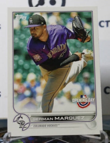2022 TOPPS OPENING DAY GERMAN MARQUEZ # 66 COLORADO ROCKIES BASEBALL