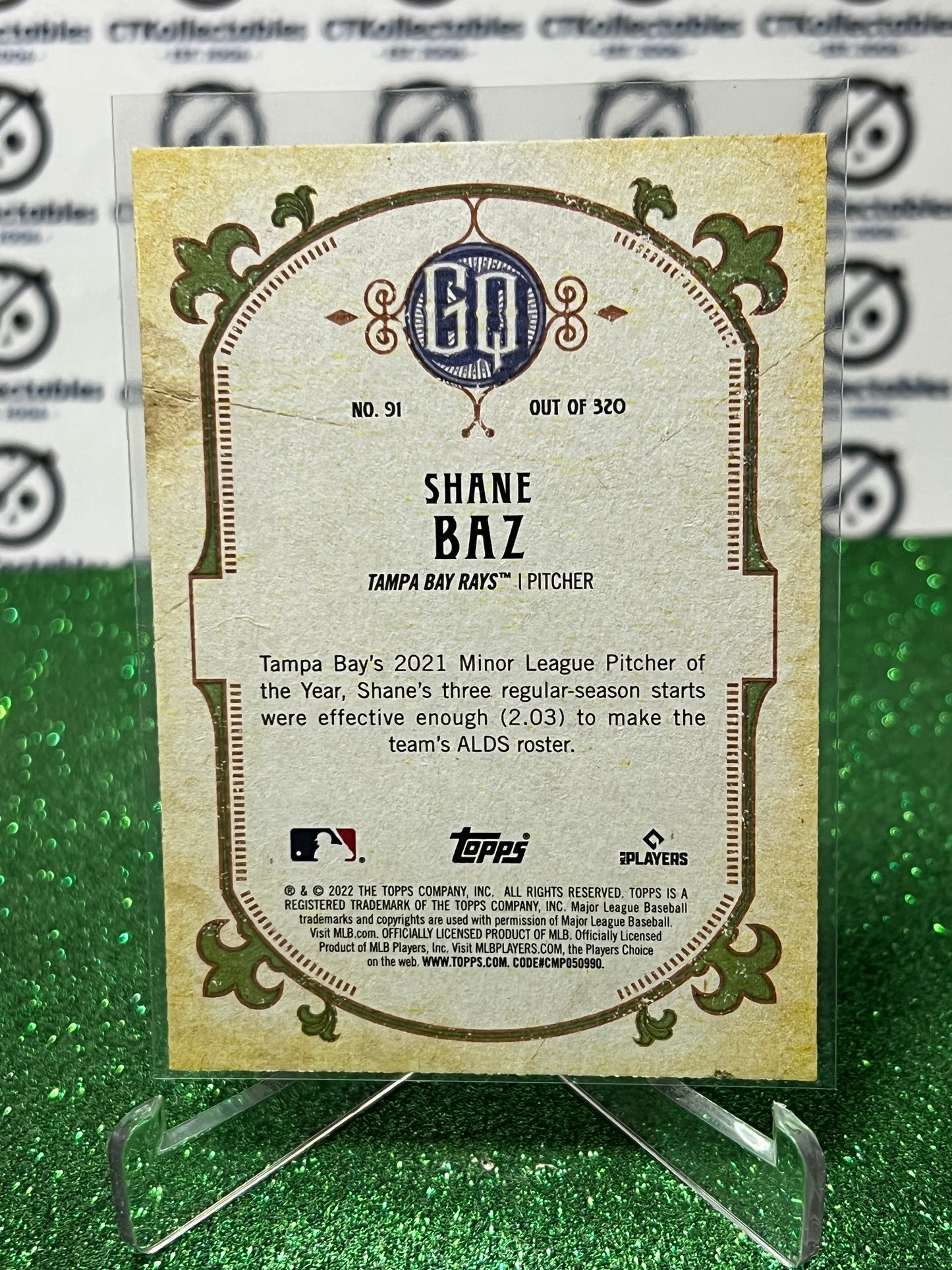 2022 TOPPS GYPSY QUEEN SHANE BAZ # 91 ROOKIE TAMPA BAY RAYS BASEBALL