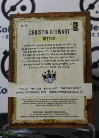 2019 PANINI DIAMOND KINGS CHRISTIN STEWART # 99 ROOKIE DETROIT TIGERS BASEBALL