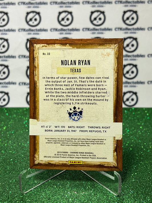 2019 PANINI DIAMOND KINGS NOLAN RYAN # 33 TEXAS RANGERS BASEBALL CARD