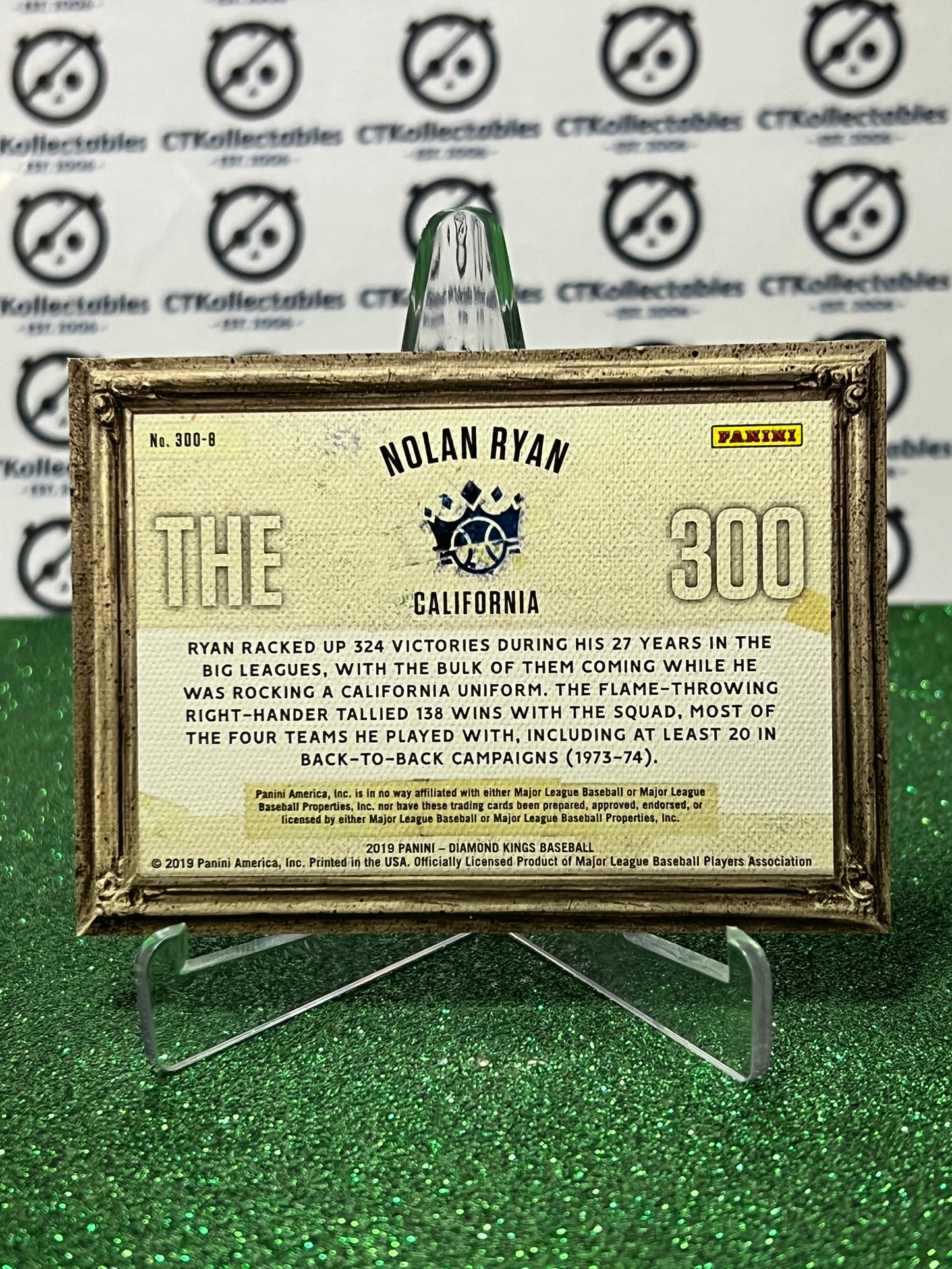 2019 PANINI DIAMOND KINGS NOLAN RYAN # 300-8 THE 300 TEXAS RANGERS BASEBALL CARD