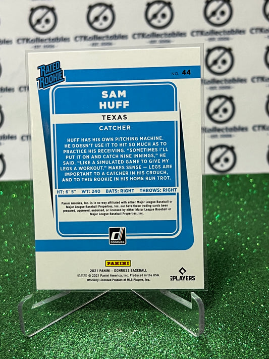 2021 PANINI DONRUSS SAM HUFF # 44 RATED ROOKIE TEXAS RANGERS BASEBALL CARD