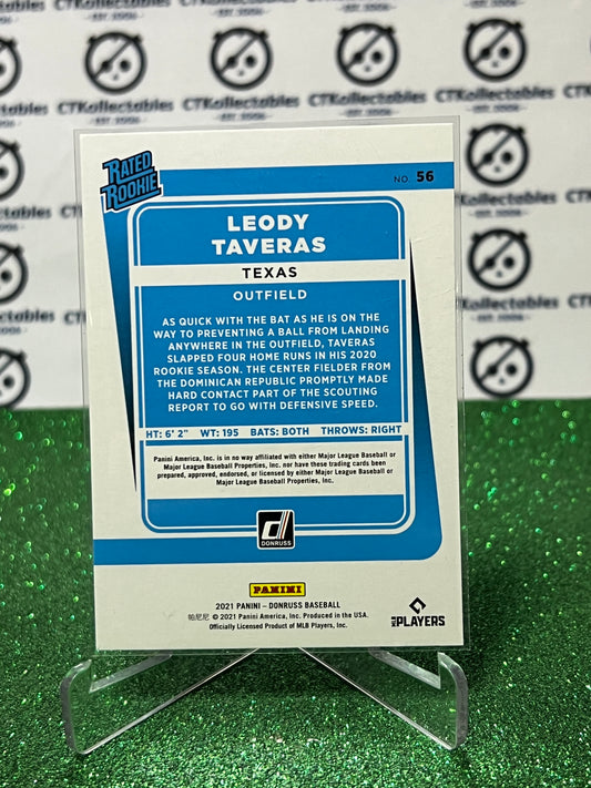 2021 PANINI DONRUSS LEODY TAVERAS # 56 RATED ROOKIE TEXAS RANGERS BASEBALL CARD