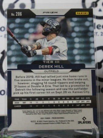 2021 PANINI PRIZM DEREK HILL # 206 SILVER PRIZM ROOKIE DETROIT TIGERS BASEBALL