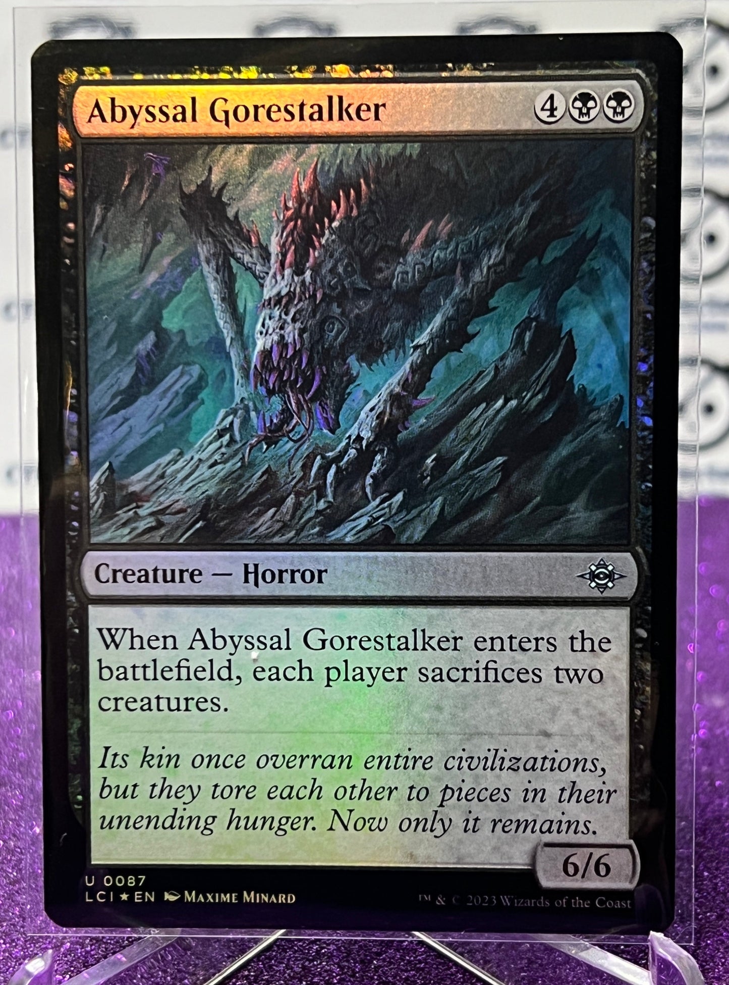 2023 MAGIC THE GATHERING THE LOST CAVERNS OF IXALAN ABYSSAL GORESTALKER FOIL CREATURE - HORROR CARD