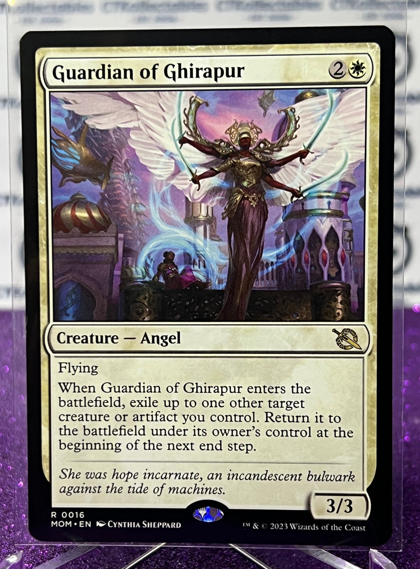 2023 MAGIC THE GATHERING MARCH OF THE MACHINES GUARDIAN OF GHIRAPUR # R 0016 CREATURE - ANGEL RARE CARD