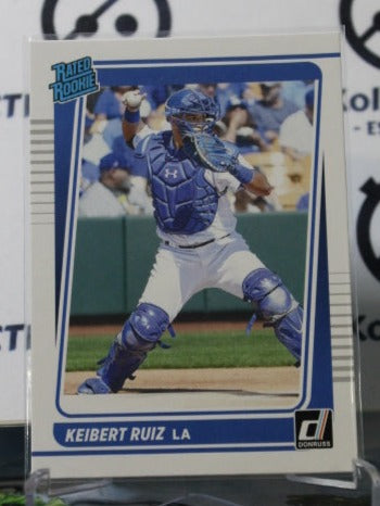 2021 PANINI DONRUSS KEIBERT RUIZ # 52 RATED ROOKIE LOS ANGELES DODGERS BASEBALL