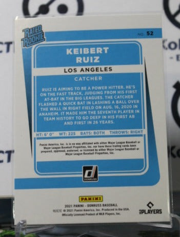 2021 PANINI DONRUSS KEIBERT RUIZ # 52 RATED ROOKIE LOS ANGELES DODGERS BASEBALL