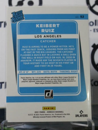 2021 PANINI DONRUSS KEIBERT RUIZ # 52 RATED ROOKIE BLUE FOIL LOS ANGELES DODGERS BASEBALL