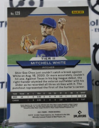 2021 PANINI PRIZM MITCHELL WHITE # 129 ROOKIE LOS ANGELES DODGERS BASEBALL