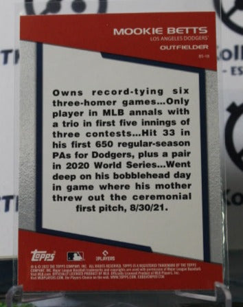2022 TOPPS OPENING DAY MOOKIE BETTS # BS-18 LOS ANGELES DODGERS BASEBALL