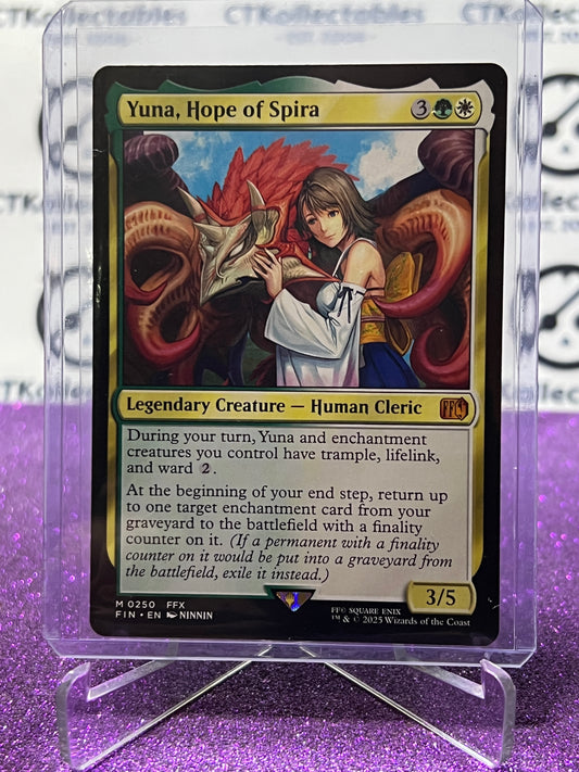 2025 MAGIC THE GATHERING FINAL FANTASY YUNA, HOPE OF SPIRA # M 0250 MYSTIC NON-FOIL LEGENDARY CREATURE CARD