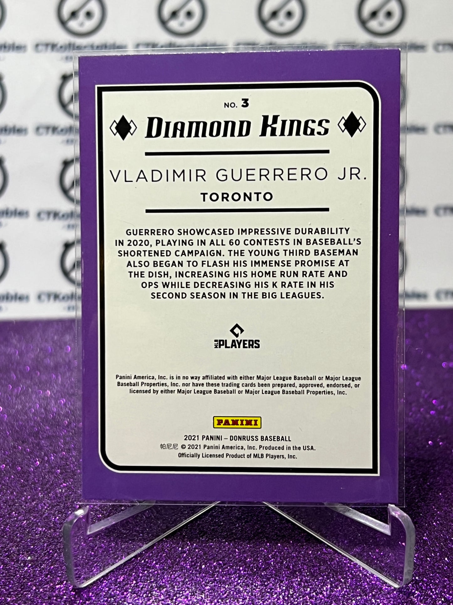 2021 PANINI DONRUSS DIAMOND KINGS VLADIMIR GUERRERO JR. # 3 TORONTO BLUE JAYS BASEBALL