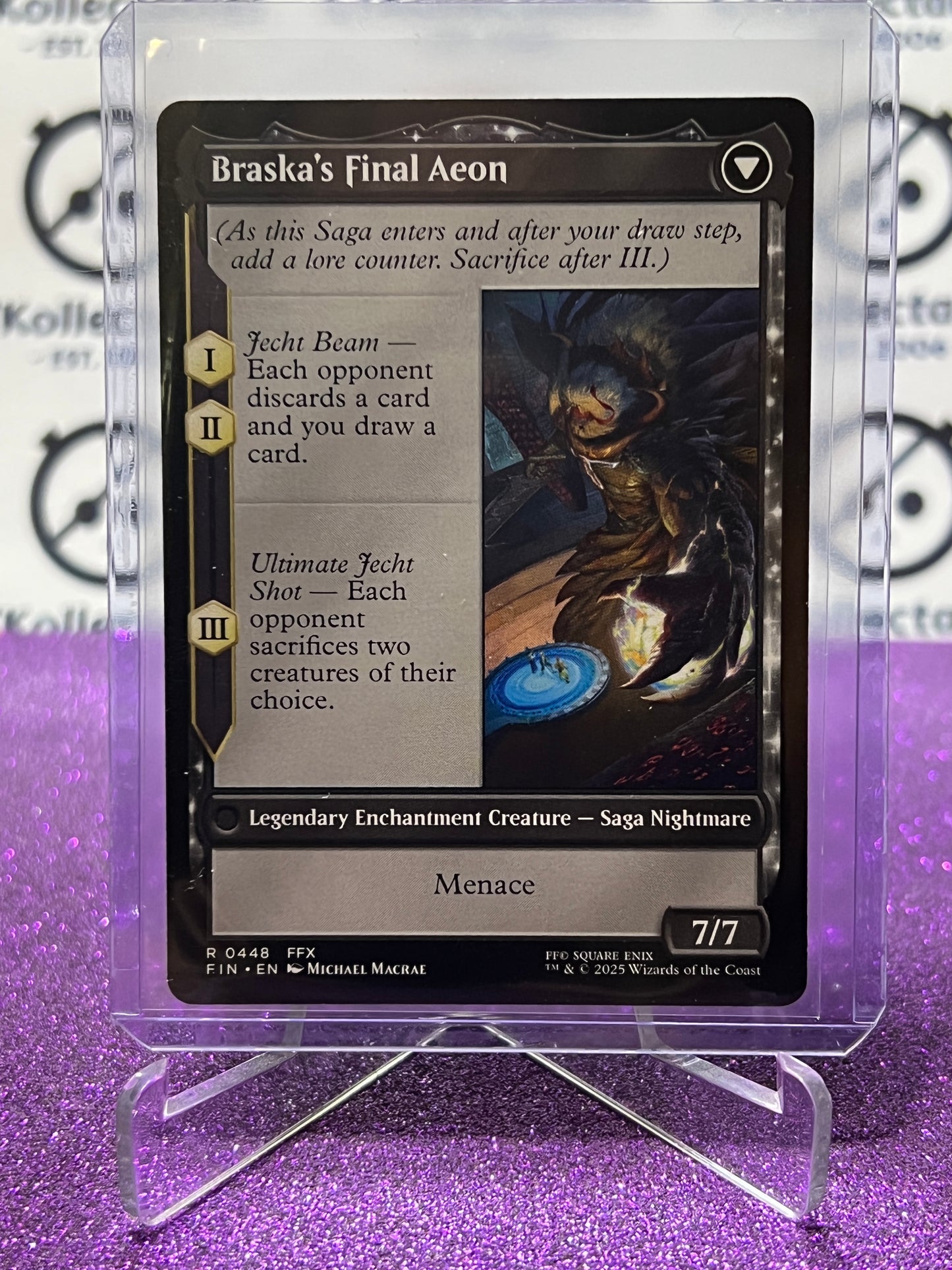2025 MAGIC THE GATHERING FINAL FANTASY JECHT, RELUCTANT GUARDIAN # R 0448 RARE NON-FOIL CREATURE FLIP CARD