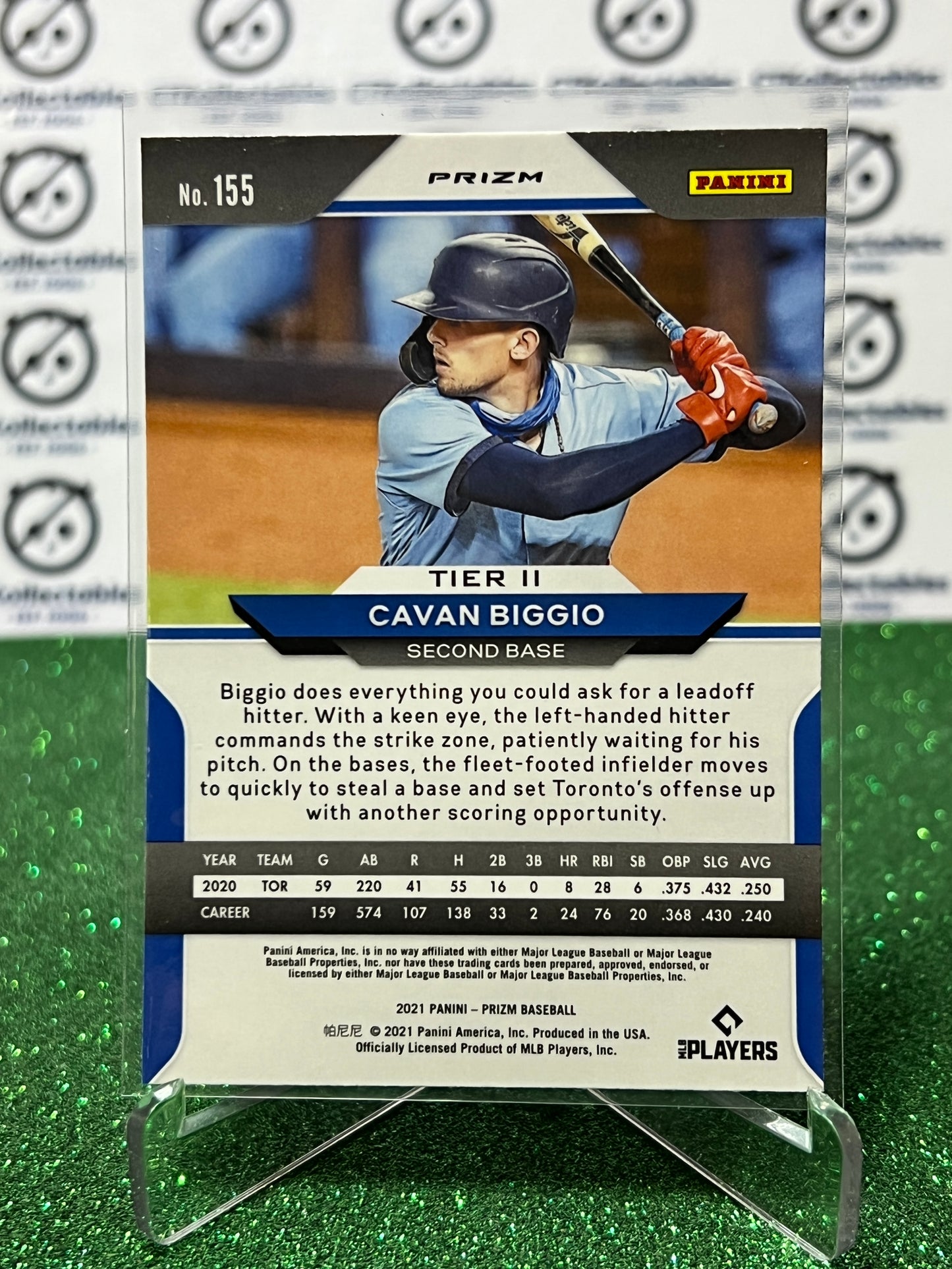 2021 PANINI PRIZM CAVAN BIGGIO # 155 GREEN PRIZM TORONTO BLUE JAYS BASEBALL