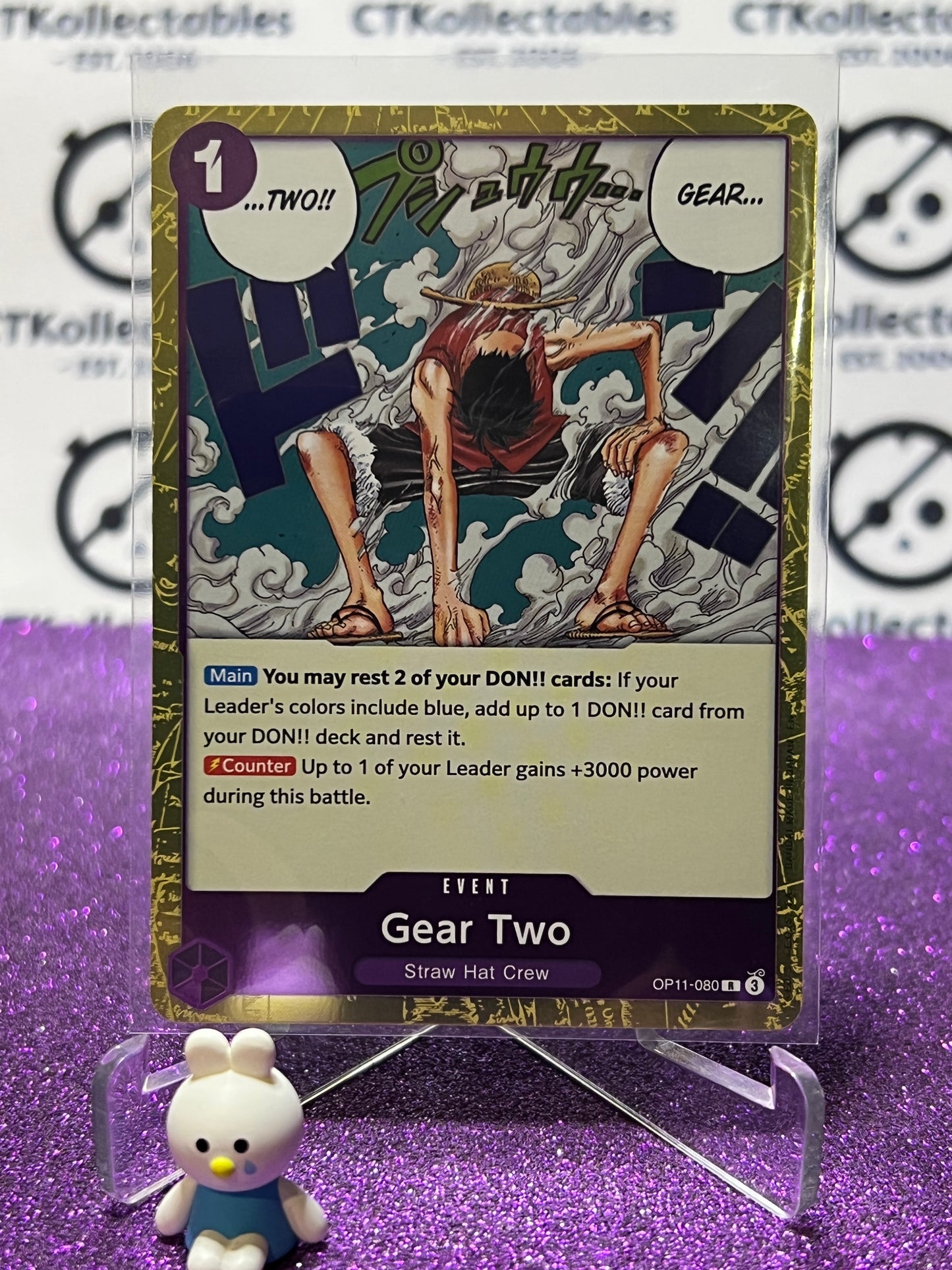 2025 ONE PIECE A FIST OF DIVINE SPEED GEAR TWO # OP-11-080 R TCG FOIL CARD