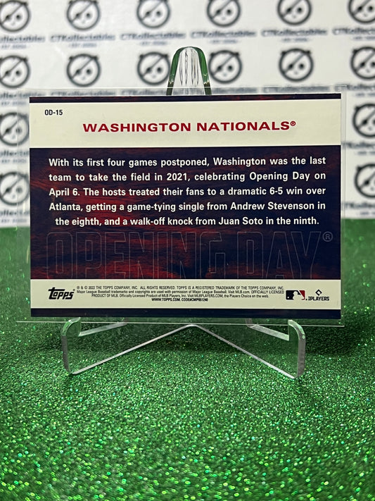 2022 TOPPS OPENING DAY # OD-15 WASHINGTON NATIONALS BASEBALL CARD