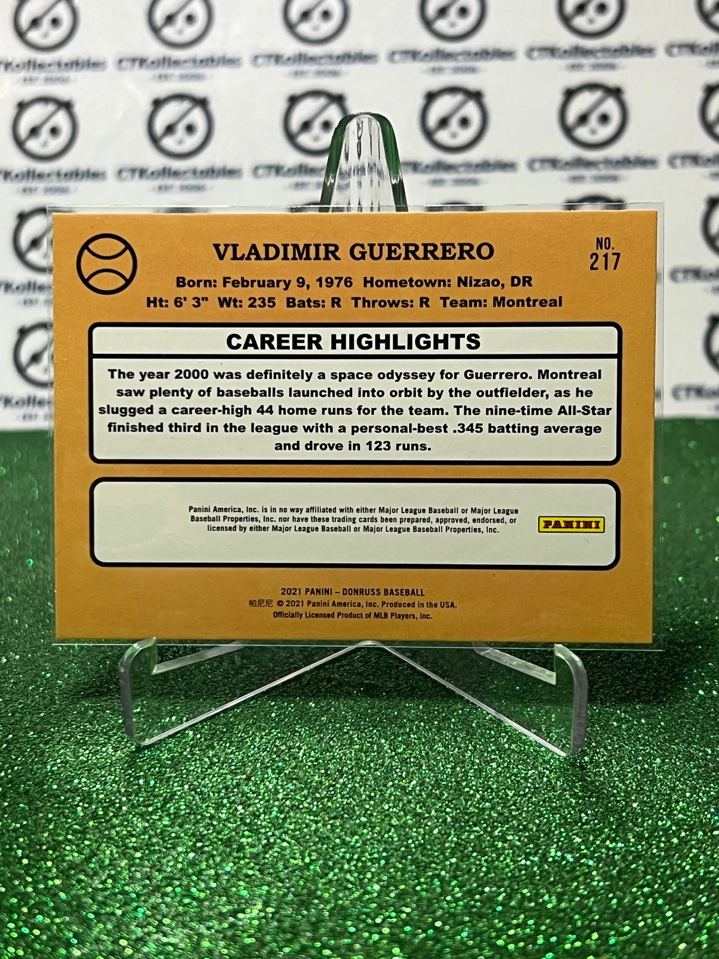 2021 DONRUSS VLADIMIR GUERRERO # 217 RETRO MONTREAL EXPOS BASEBALL CARD