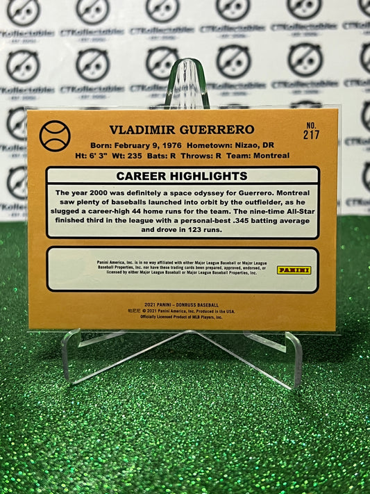 2021 DONRUSS VLADIMIR GUERRERO # 217 RETRO MONTREAL EXPOS BASEBALL CARD