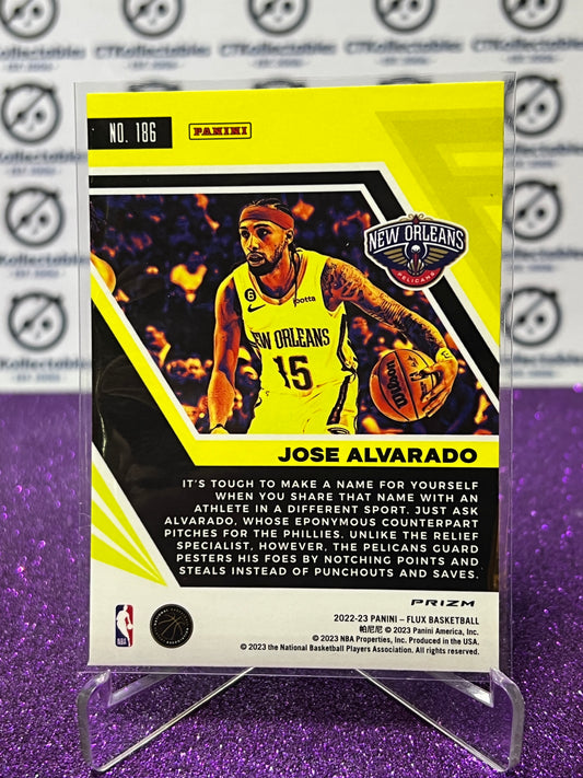 2022-23 NBA PANINI FLUX JOSE ALVARADO # 186 PRIZM RED CRACKED ICE NEW ORLEANS PELICANS BASKETBALL