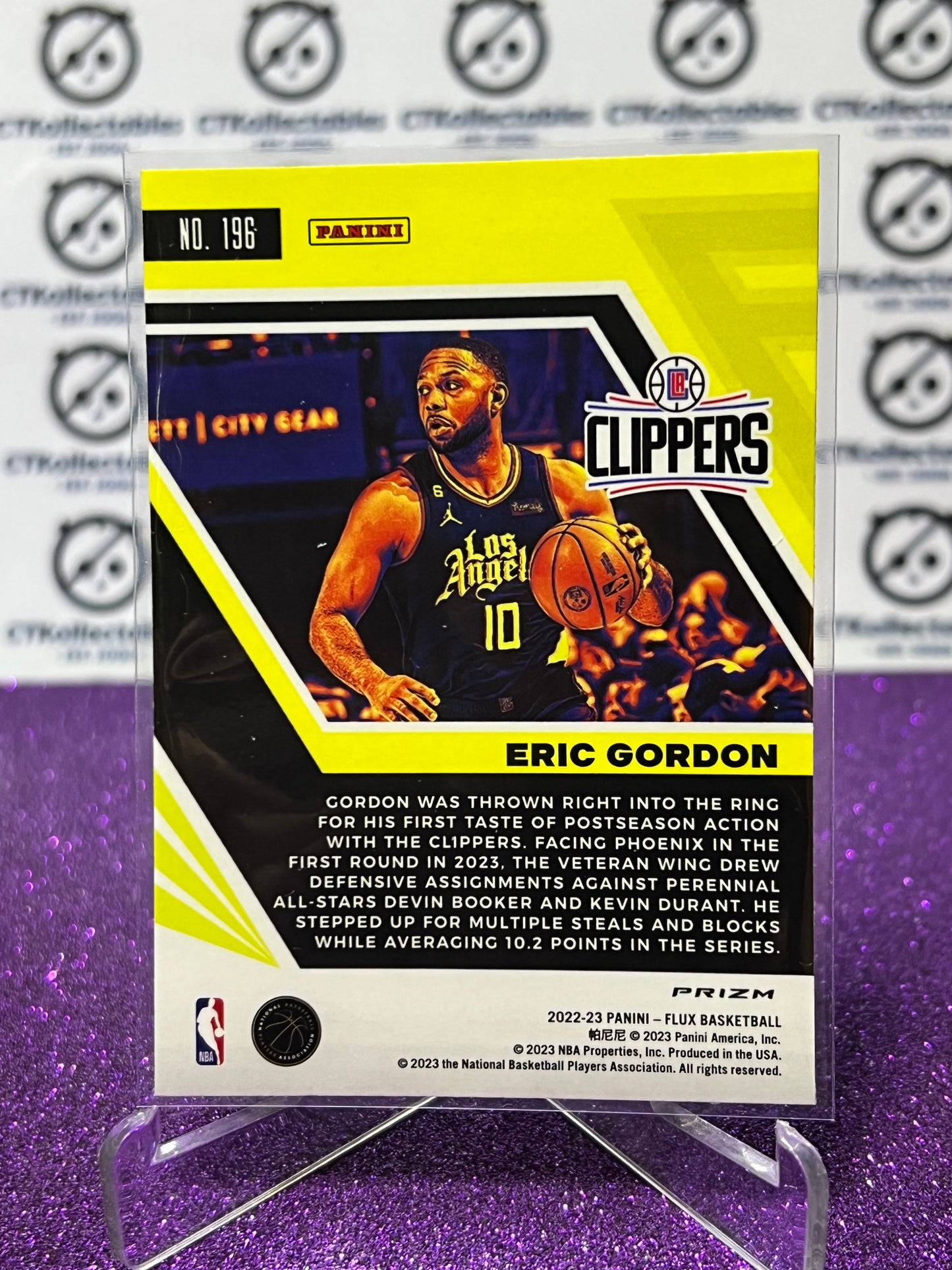 2022-23 NBA PANINI FLUX ERIC GORDON # 196 PRIZM RED CRACKED ICE LOS ANGELES CLIPPERS BASKETBALL