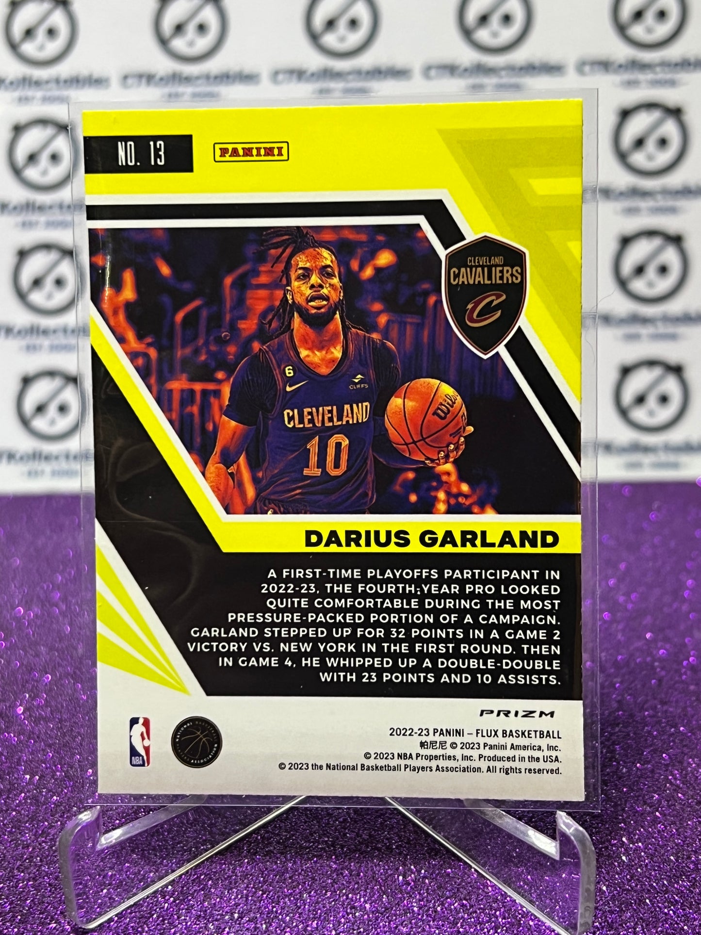 2022-23 NBA PANINI FLUX DARIUS GARLAND # 13 PRIZM RED CRACKED ICE CLEVELAND CAVALIERS BASKETBALL