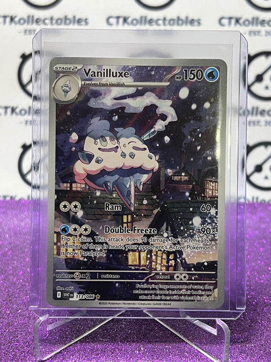 VANILLUXE  RARE SCARLET & VIOLET WHITE FLARE #113/086* POKEMON CARD 2025