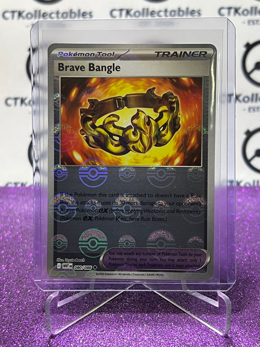 BRAVE BANGLE POKE BALL REVERSE HOLO SCARLET & VIOLET WHITE FLARE #080/086 POKEMON CARD 2025