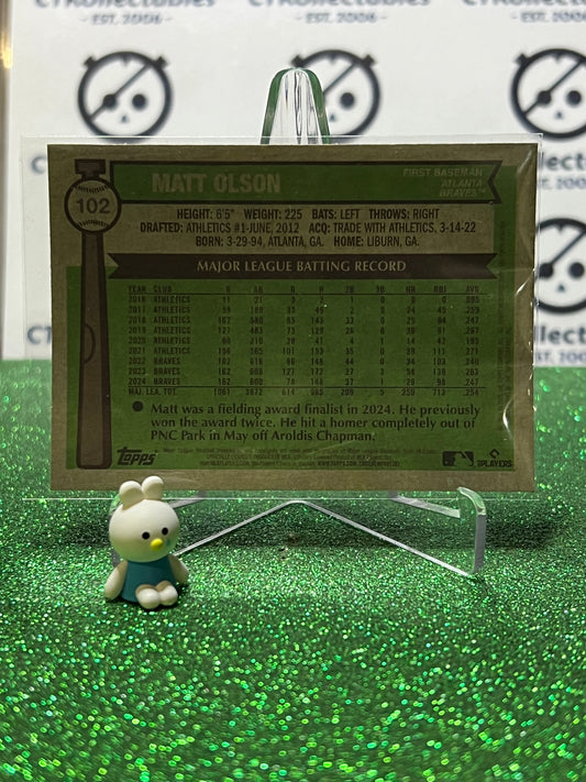 2025 TOPPS HERITAGE MATT OLSON # 102 FOIL ATLANTA BRAVES BASEBALL CARD